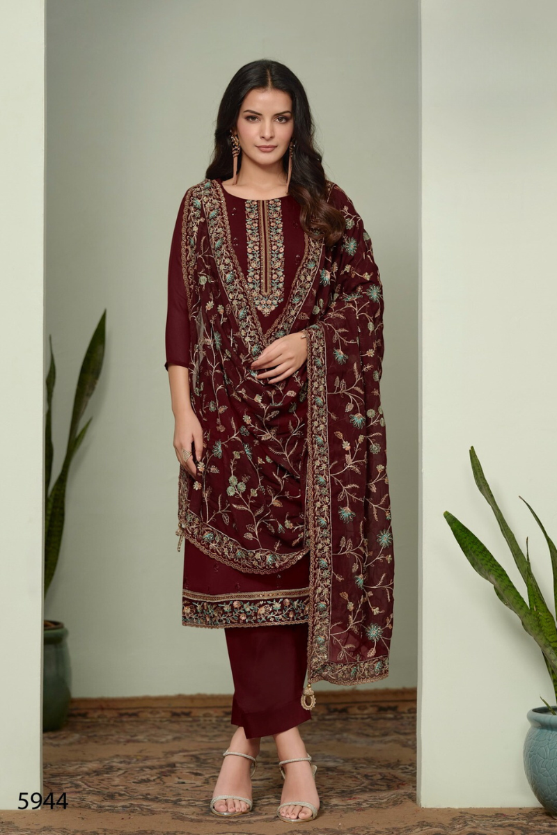 SILK GEORGETTE WITH EMBROIDERY