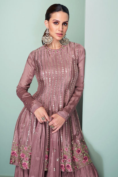 Designer Chinon Readymade Sharara Suits Wholesale Price - Noirella Designs