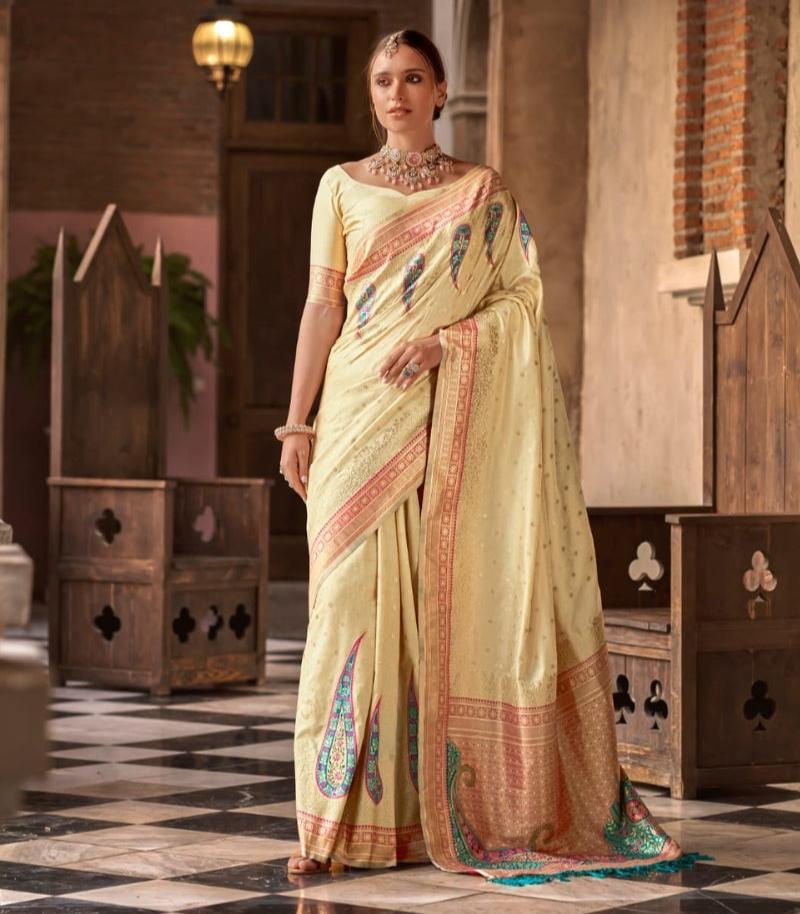 Woven Banarasi Silk Blend Saree - Noirella Designs