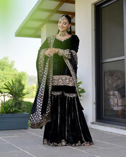 Pure Velvet Gharara Set