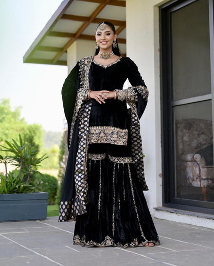 Pure Velvet Gharara Set